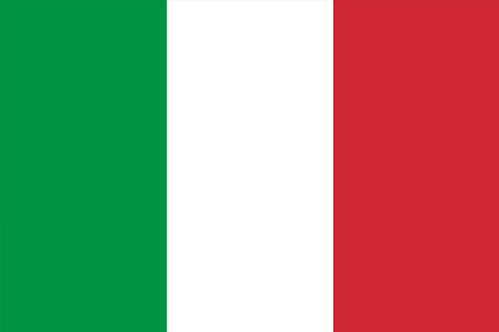 Flag of Italy. Three vertical stripes in green, white, and red